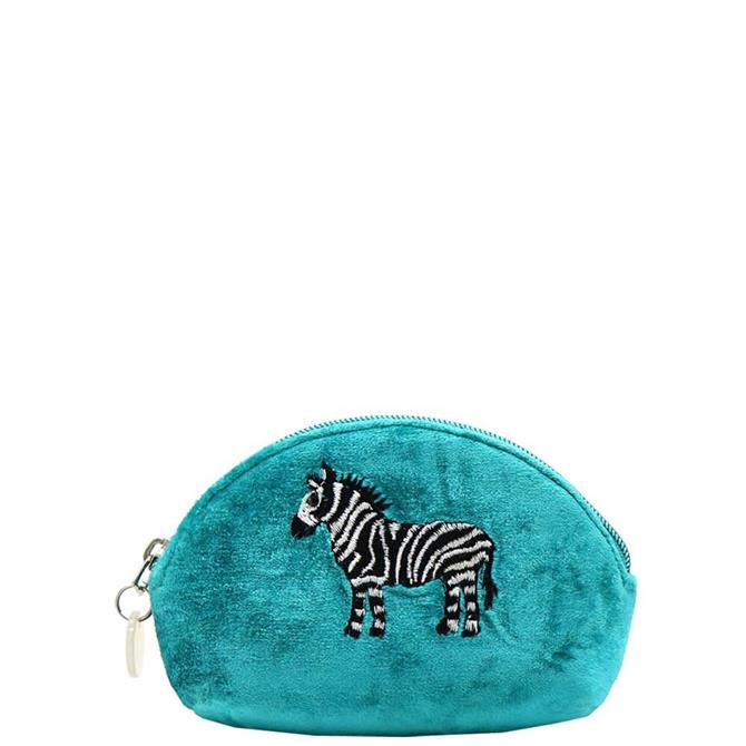 Peace of Mind Bright Teal Zebra Coin Purse